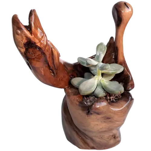 sculpture de truite pêche pot de fleur