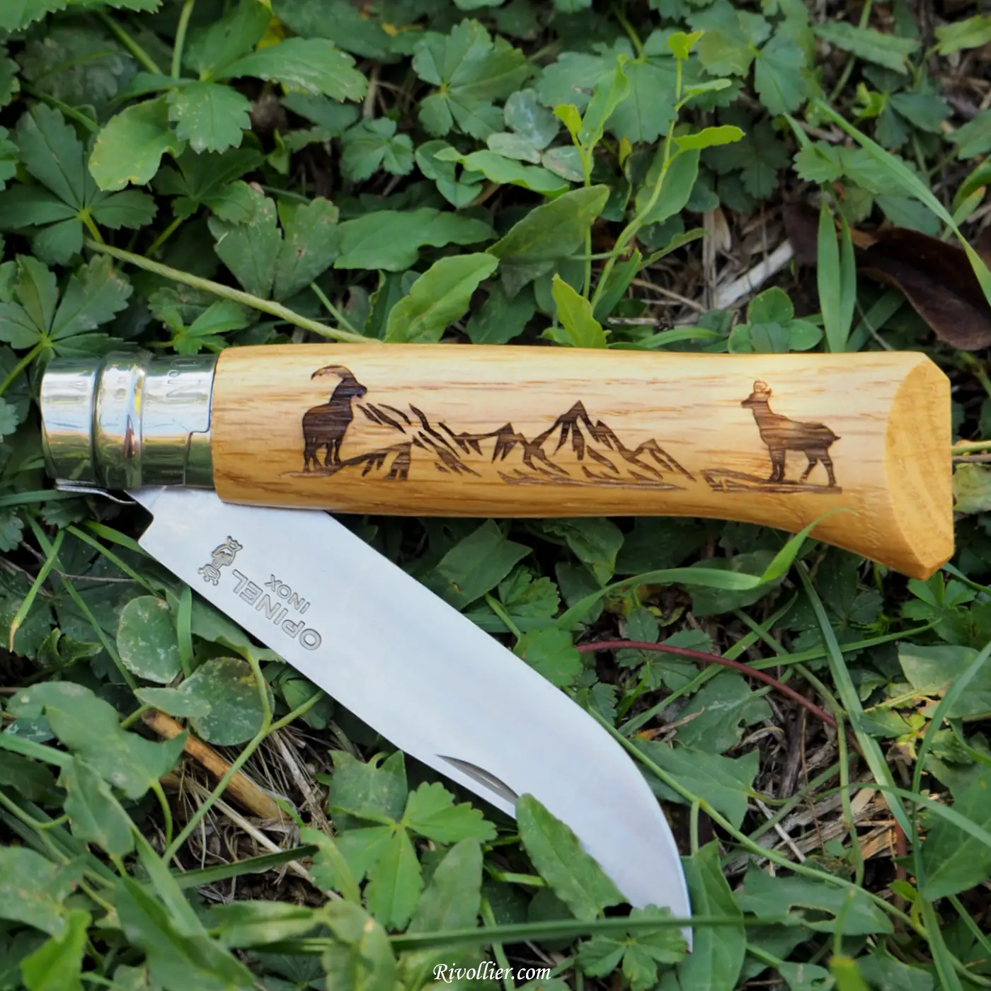 Opinel N°8 Gravé - Montagne (Bouquetin & Chamois) – Image 4