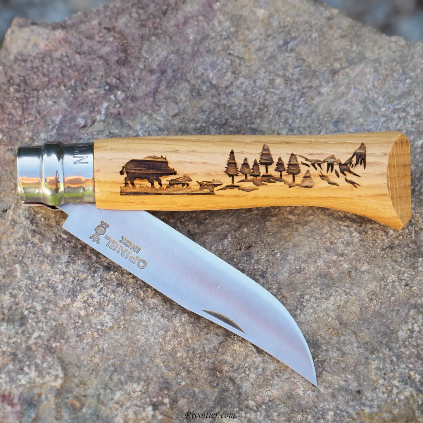 Opinel N°8 Gravé - Chasse - Sanglier – Image 3