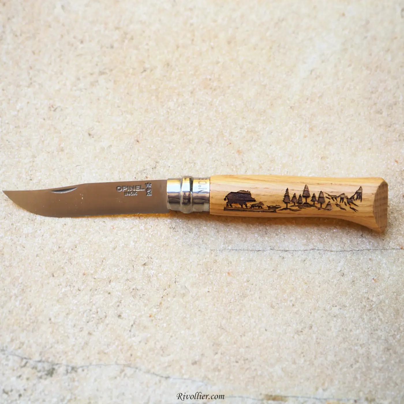 Opinel N°8 Gravé - Chasse - Sanglier – Image 2