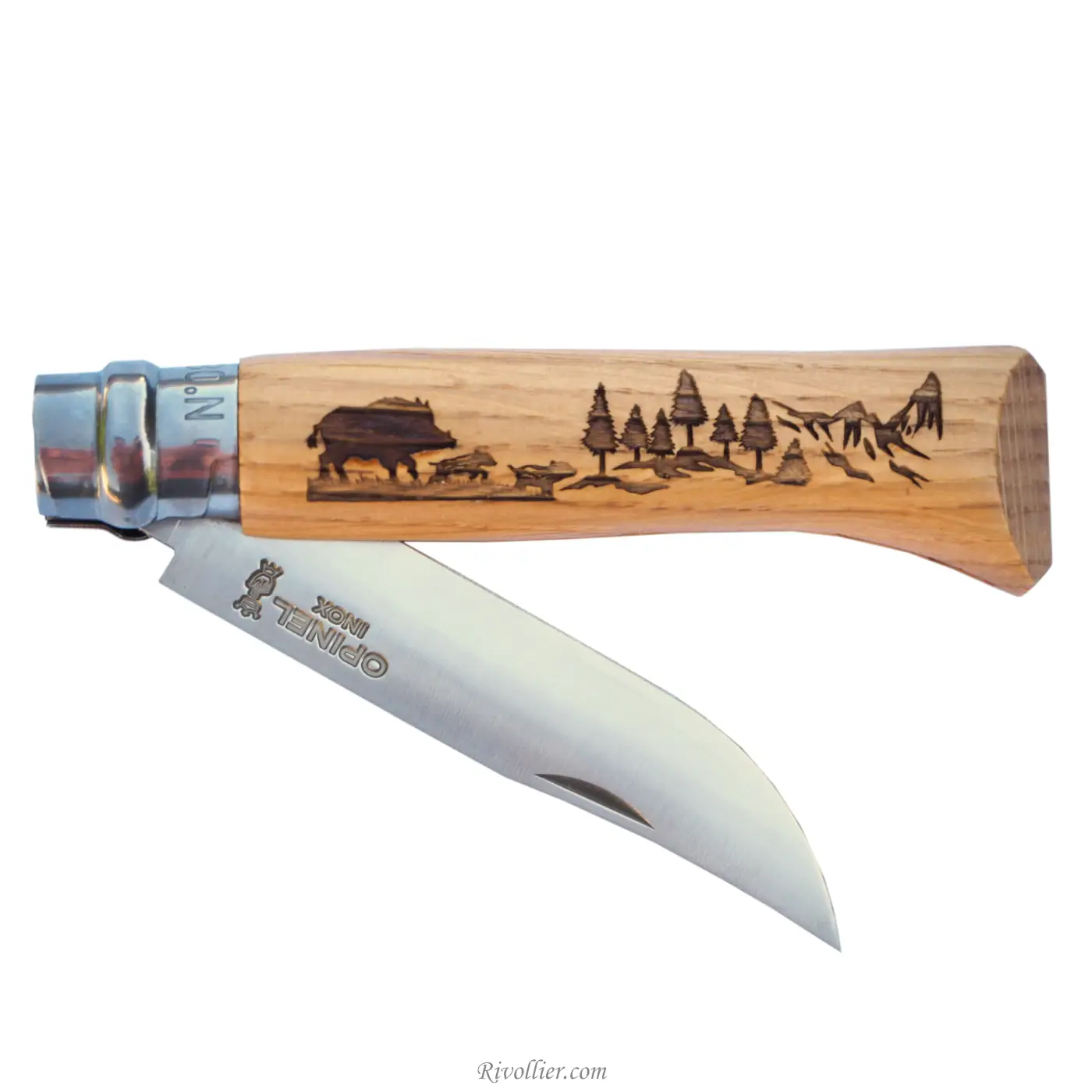 Opinel gravé sanglier chasse