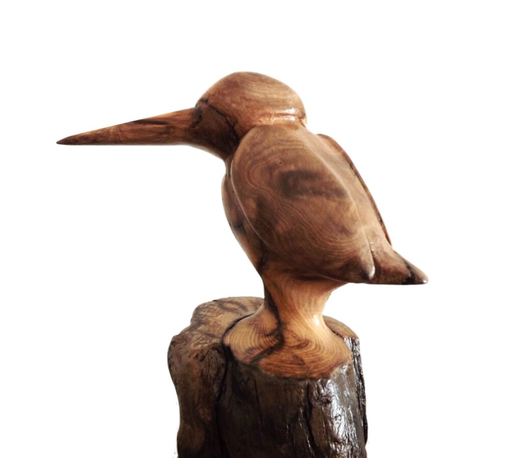 Sculpture sur bois Martin Pêcheur
