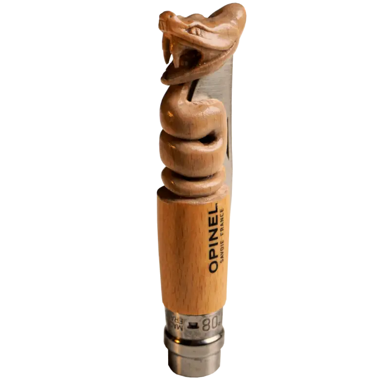 opinel personnalisé sculpté vipère