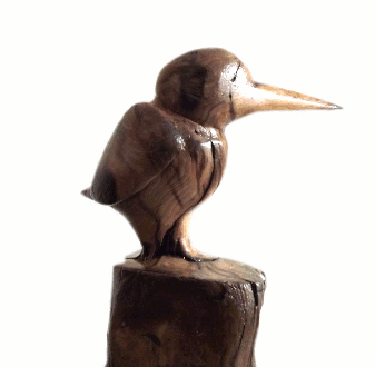sculpture de martin pêcheur