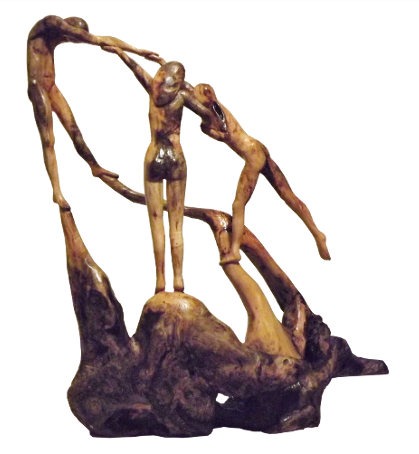 sculpture sur bois 3 danseurs