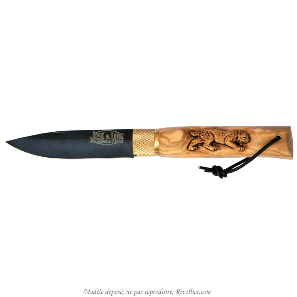 couteau sculpté lynx