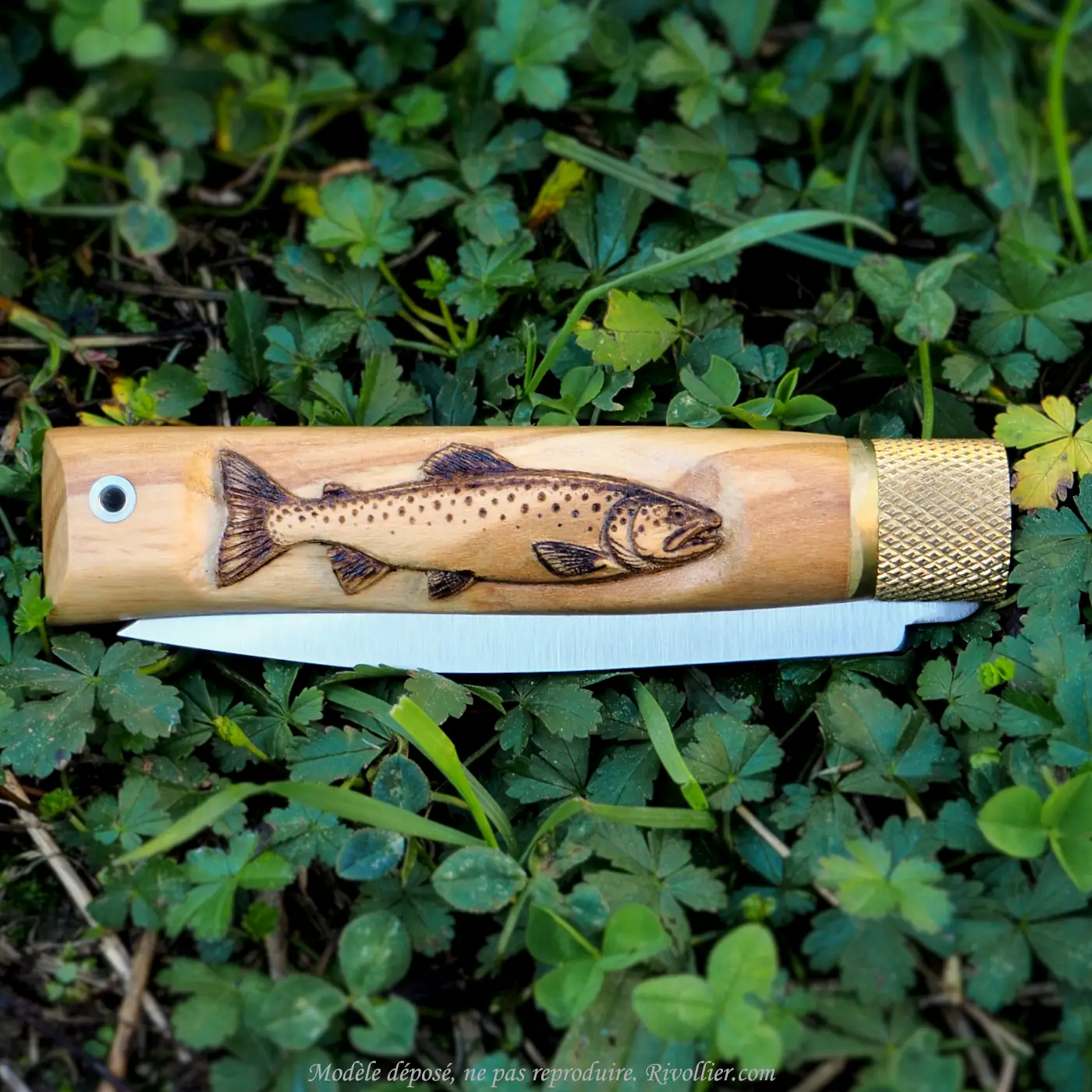 Cadeau pêcheur couteau truite h2