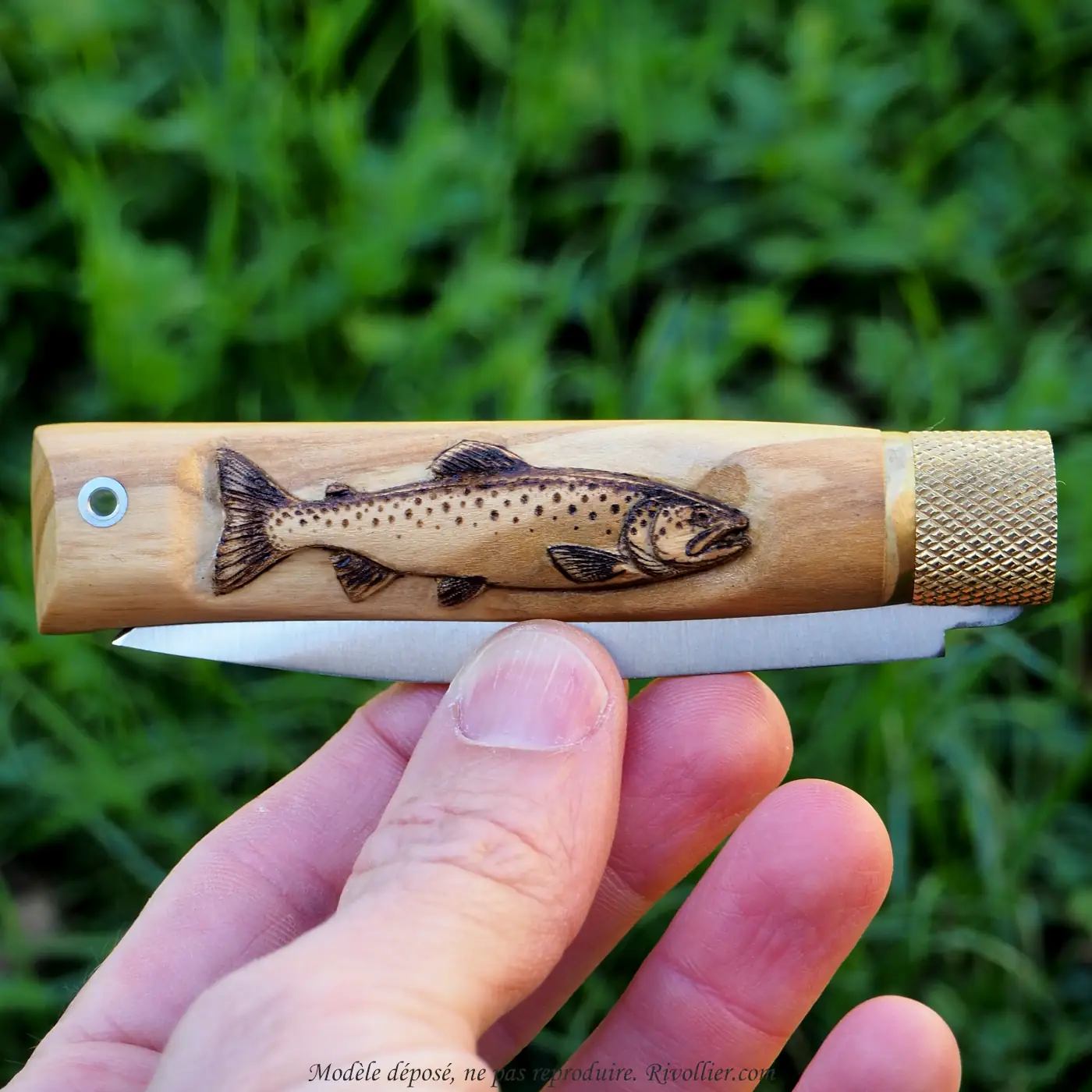 Cadeau pêcheur couteau truite h3
