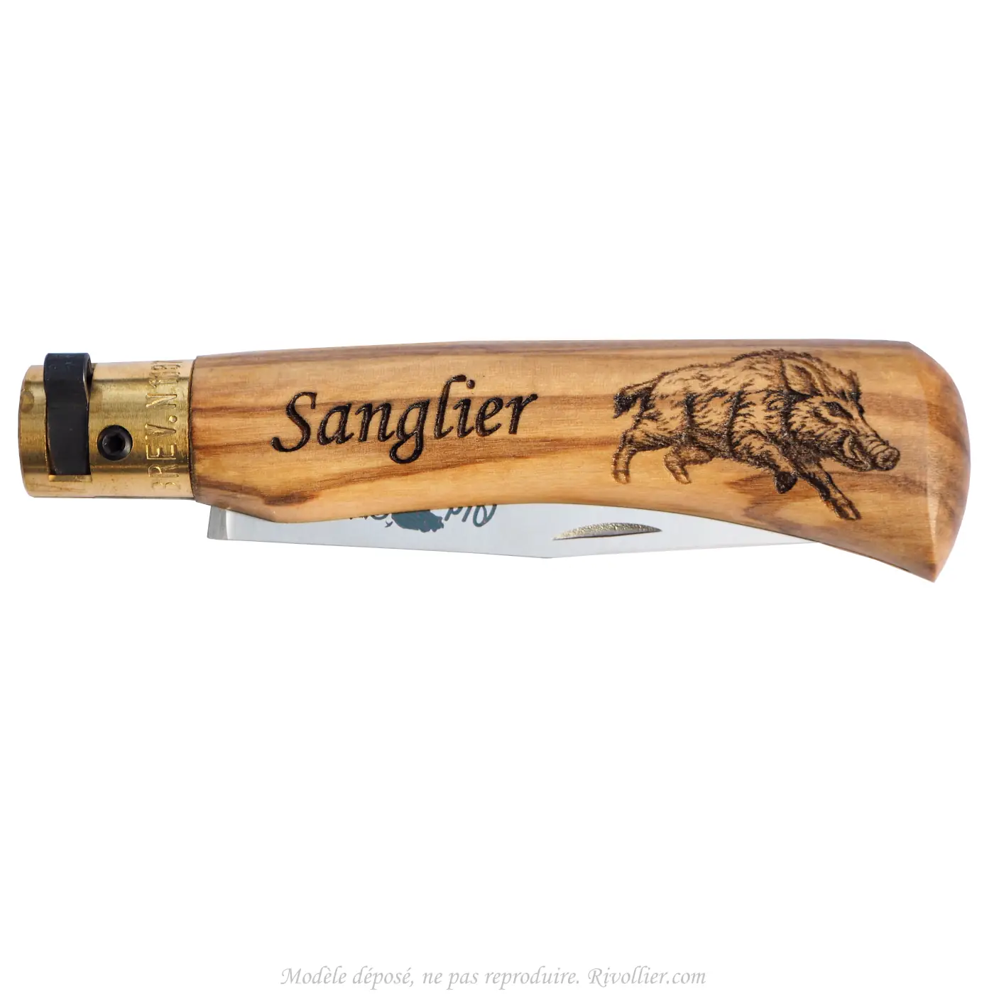 Couteau avec sanglier gravé