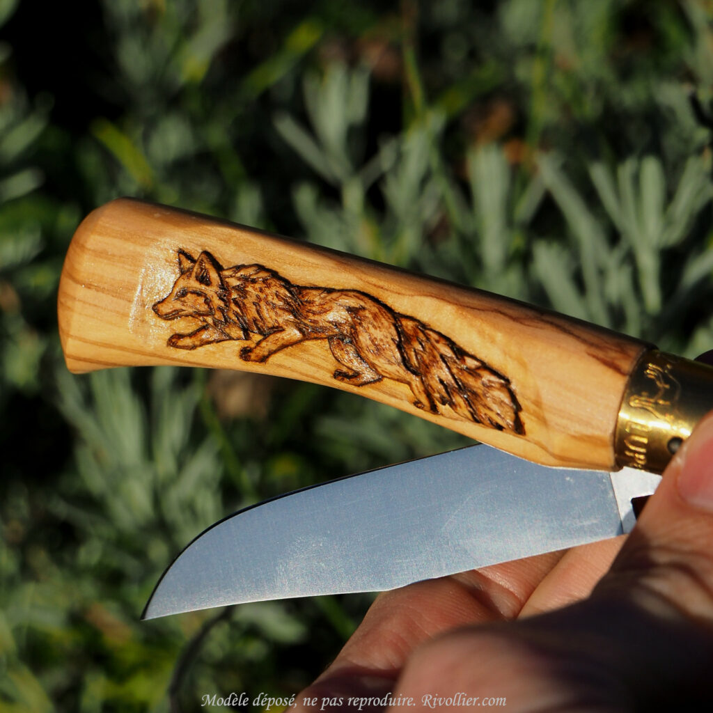 Couteau gravé renard