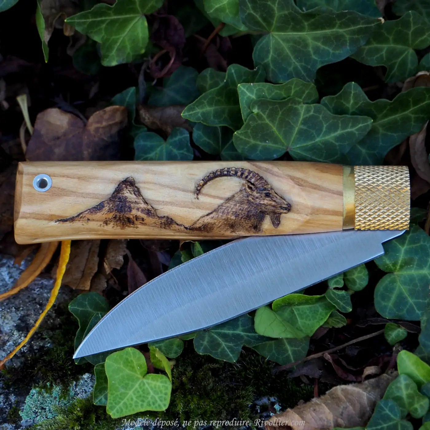 Couteau personnalisé - Bouquetin et montagne – Image 3