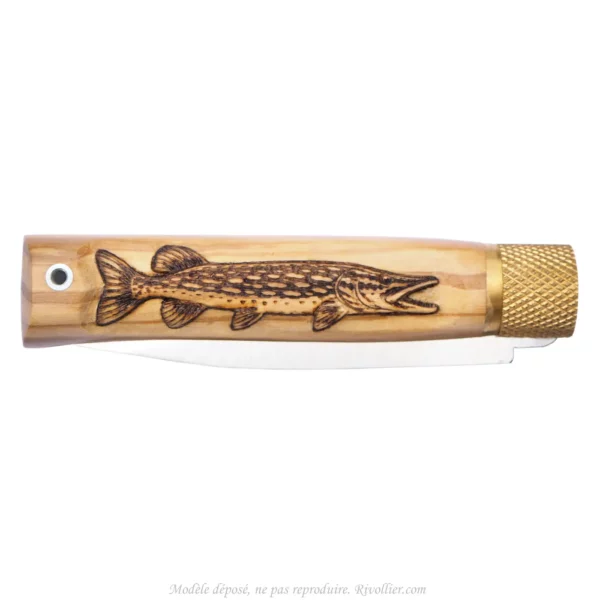 couteau sculpté brochet