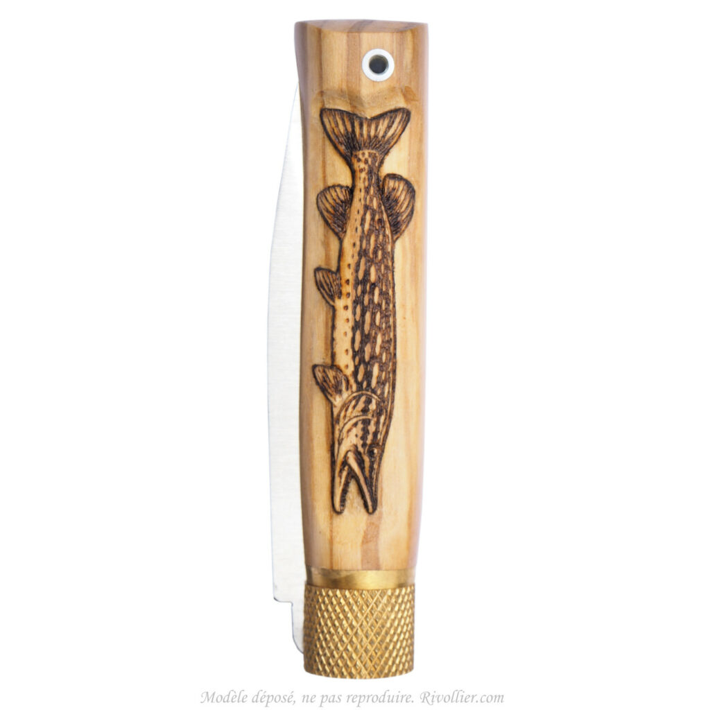 Couteau sculpté brochet v