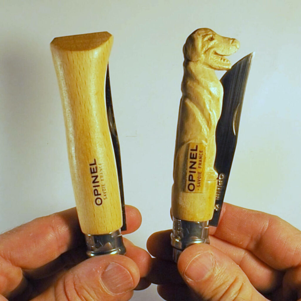 étapes pour sculpter un opinel